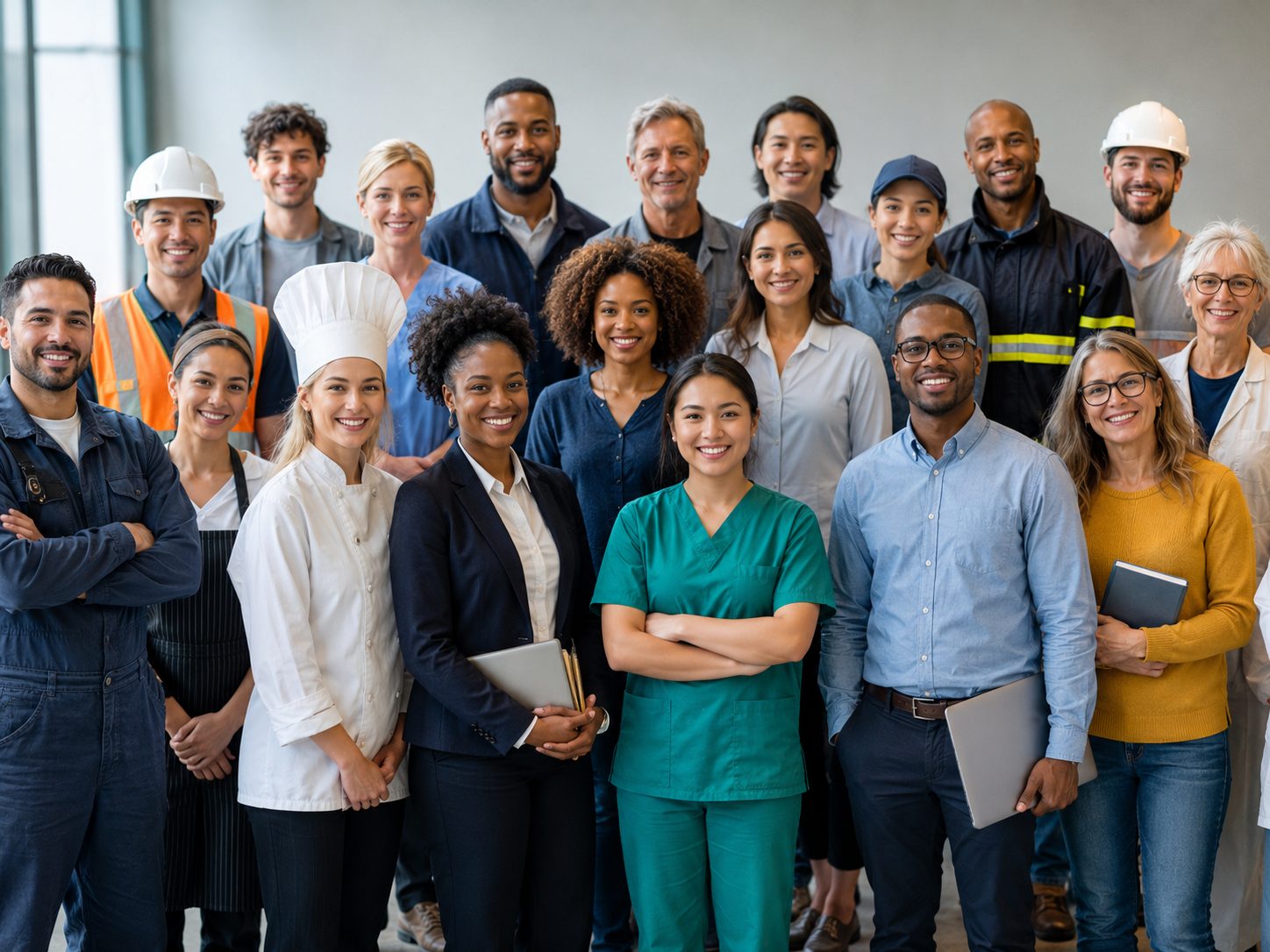 Diverse group of workers representing Windermere At Work partner companies